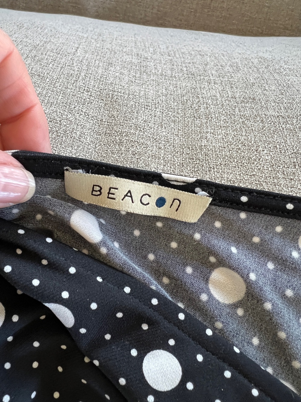 Beacon Black Tee with White Polka Dots - Short Sleeve Blouse 2X - Picture 2 of 5